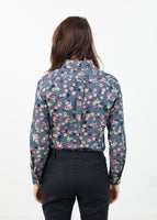 Long Sleeve Blouse in Black/Floral